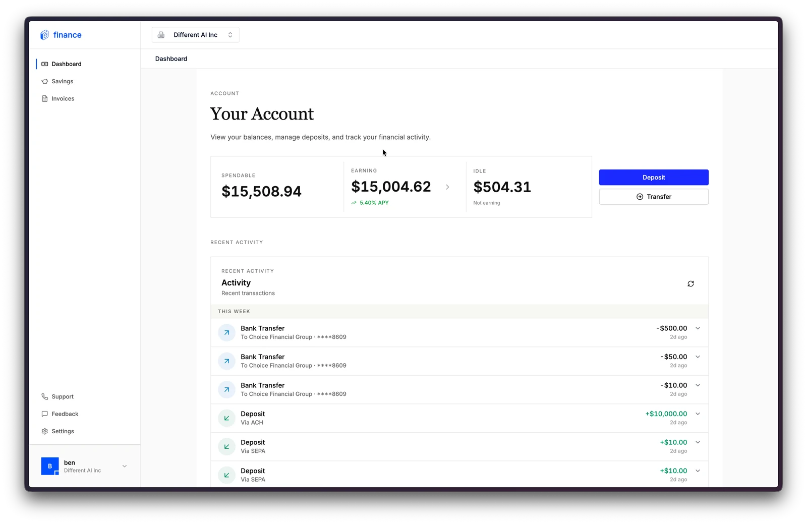 0 Finance screenshot 1