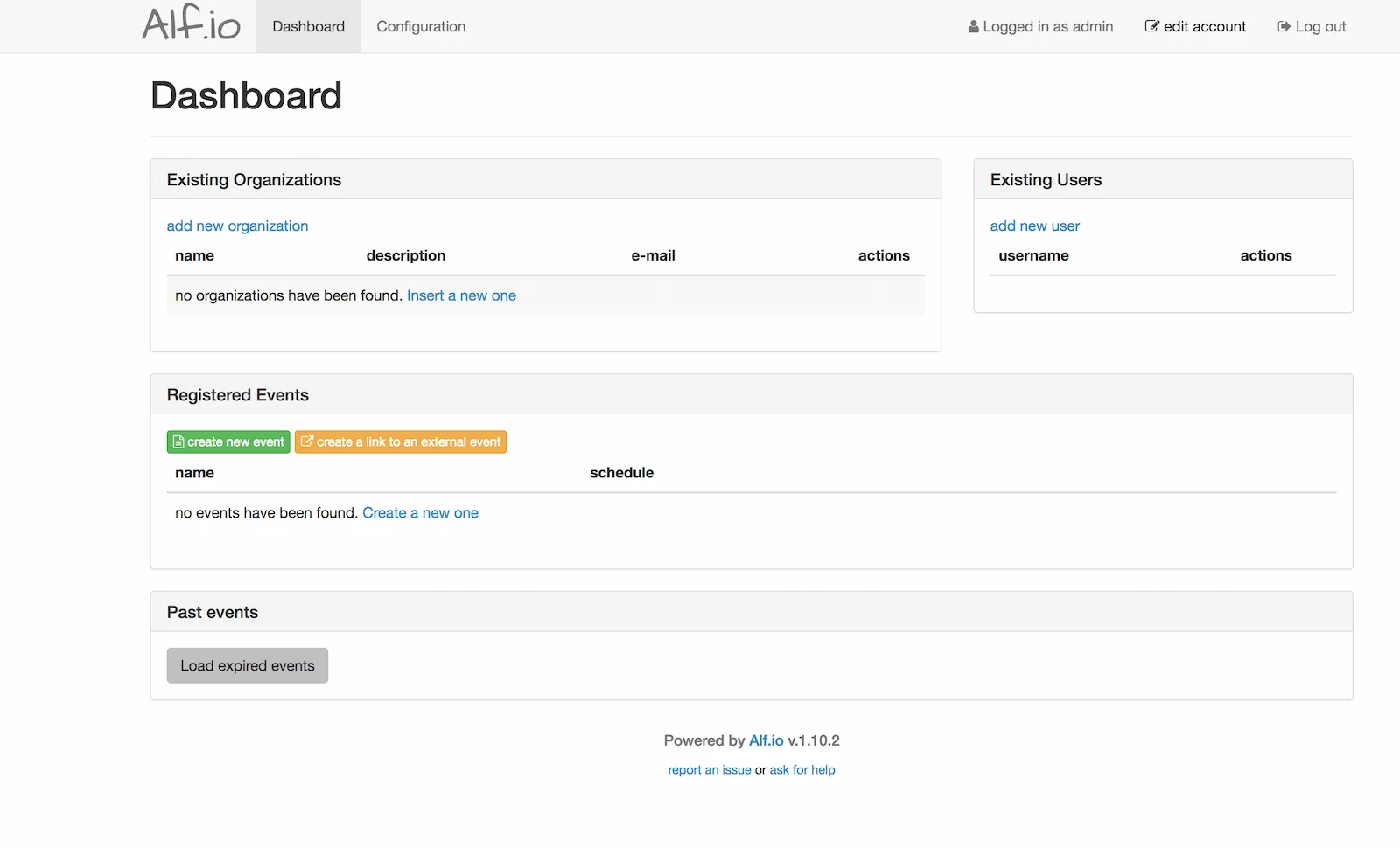 Alf.io screenshot 1