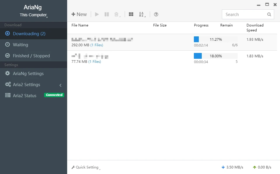 AriaNg-Native screenshot 1