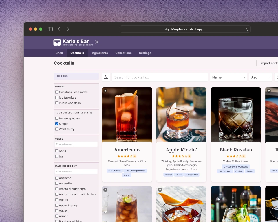 Bar Assistant screenshot 1