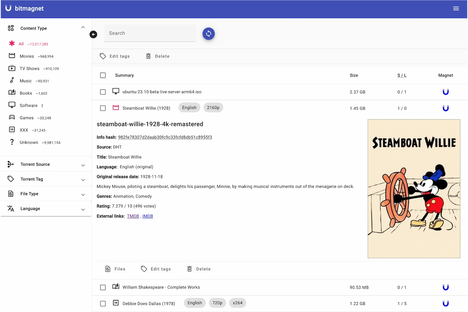bitmagnet screenshot 1