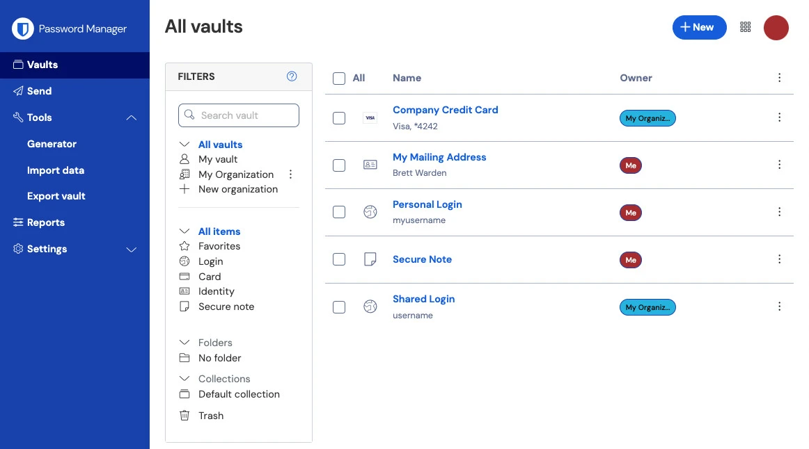Bitwarden screenshot 1