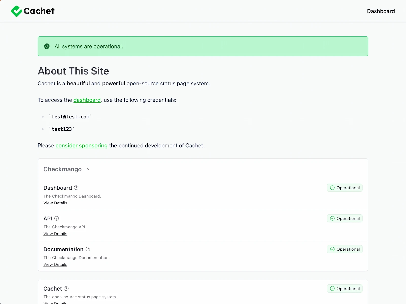 Cachet screenshot 1