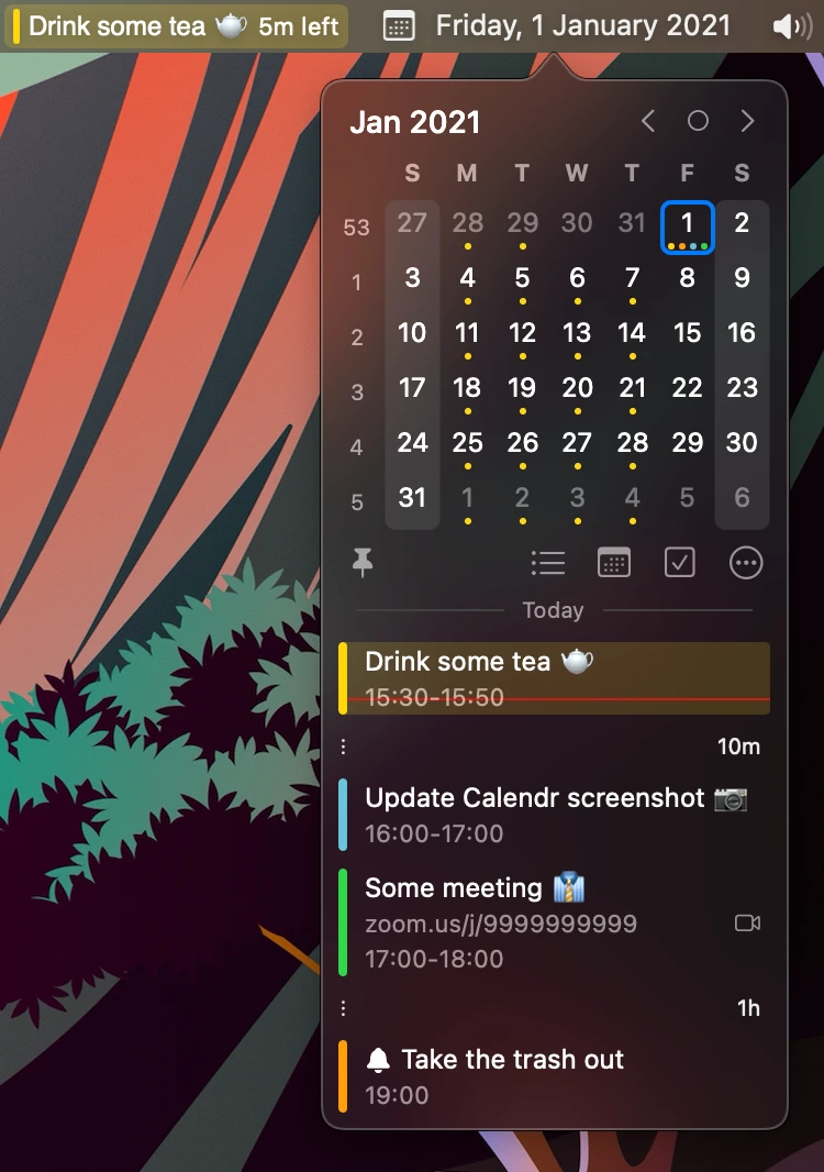 Calendr screenshot 1