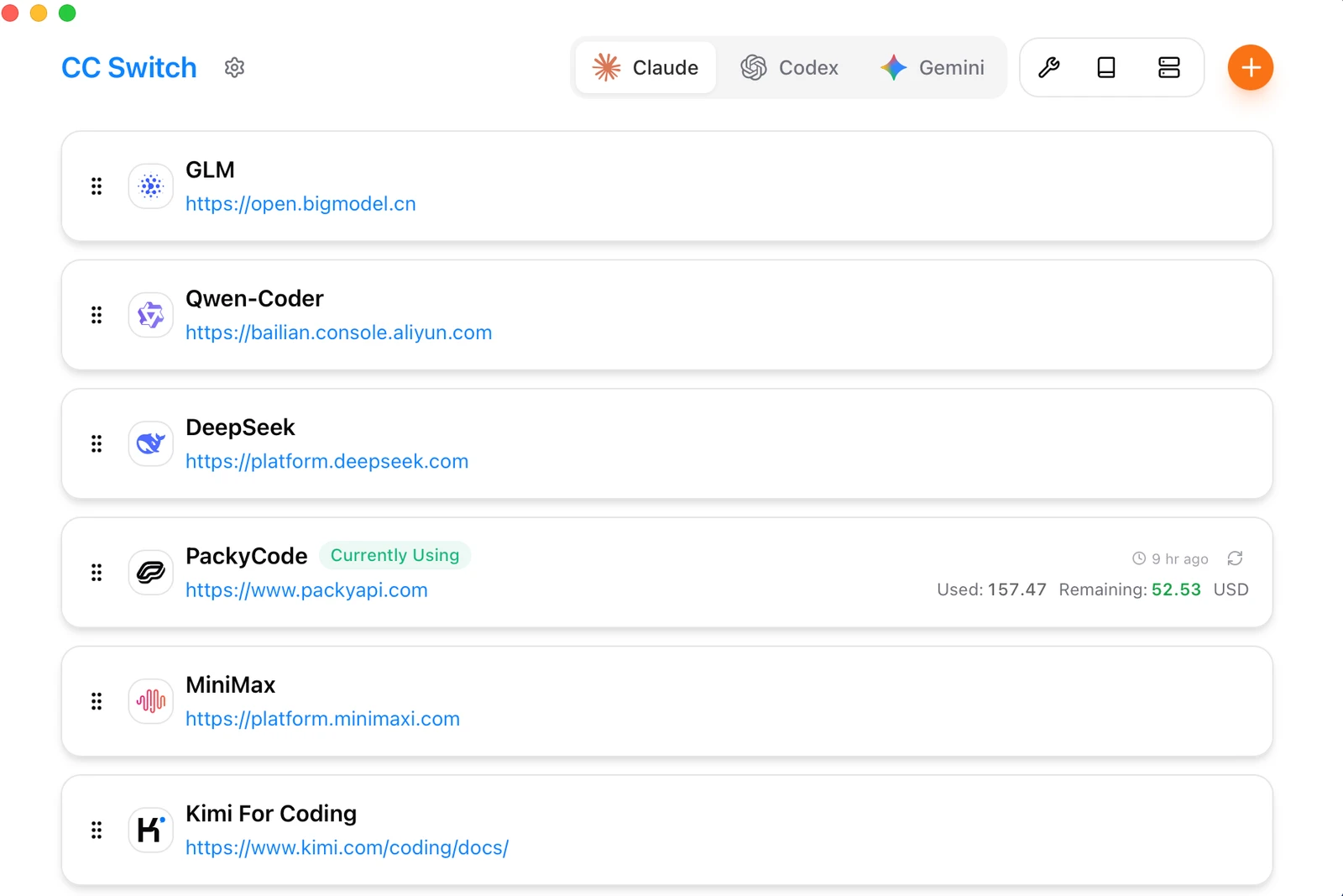CC Switch screenshot 1