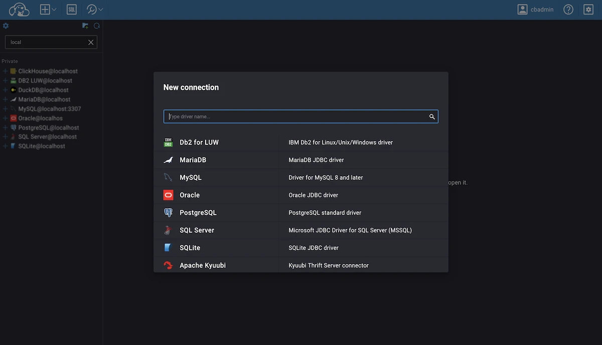 CloudBeaver screenshot 1