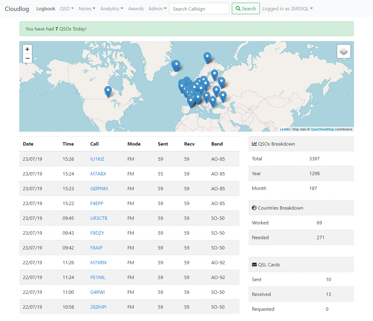 Cloudlog screenshot 1