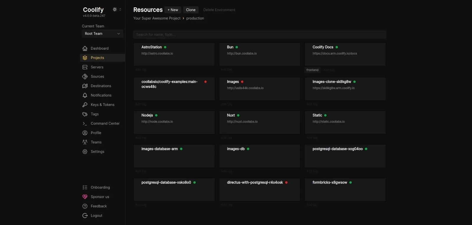Coolify screenshot 1