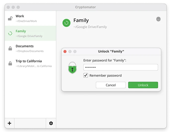 Cryptomator screenshot 1
