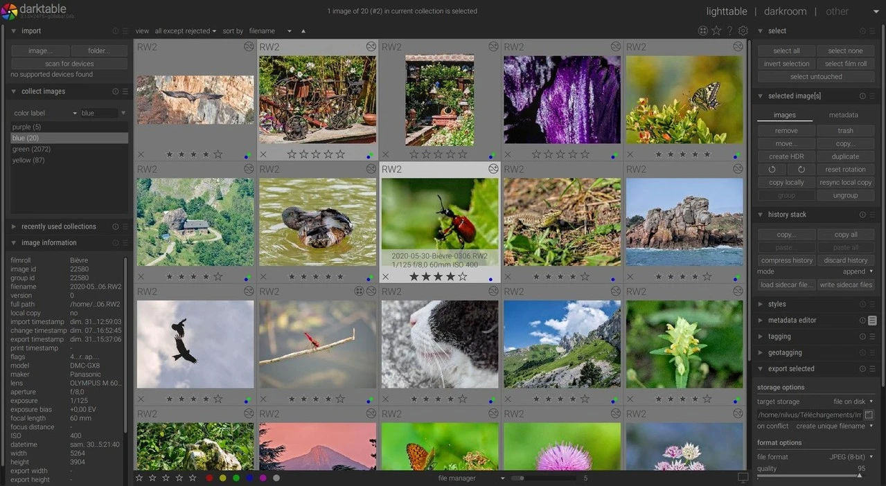 Darktable screenshot 1
