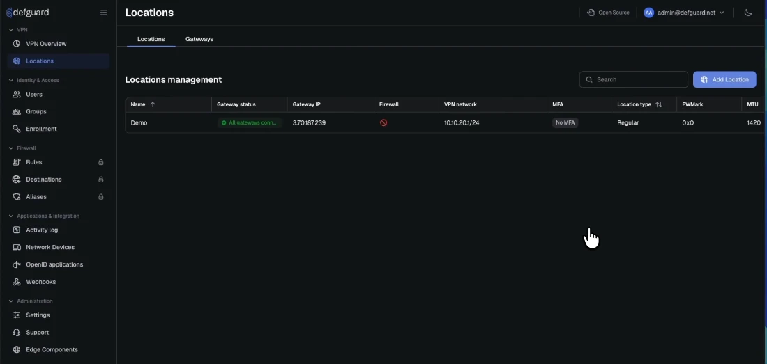 Defguard screenshot 1