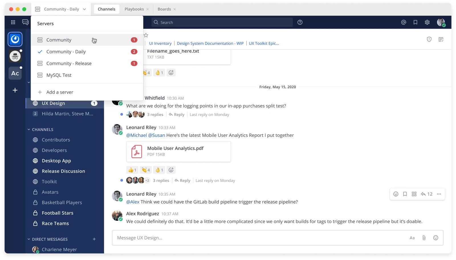 Mattermost screenshot 1