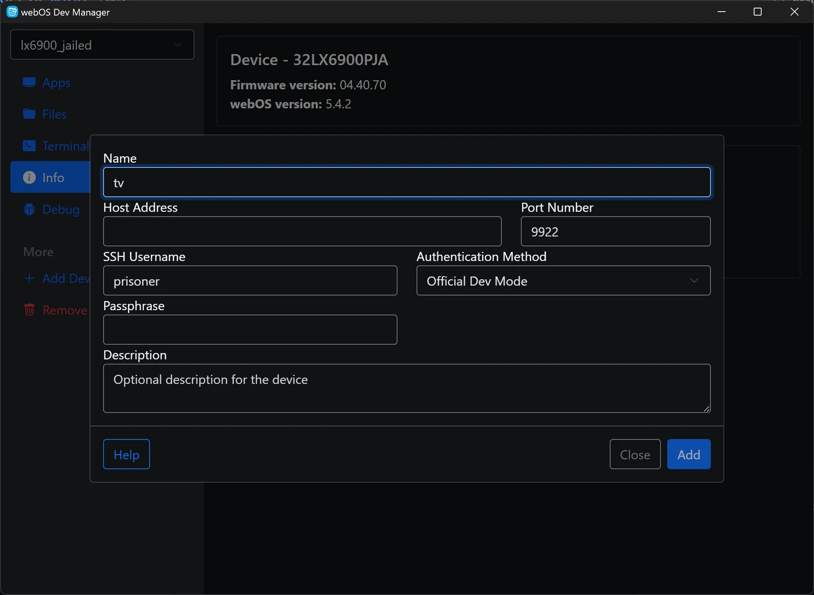 DevMode for webOS TV screenshot 1