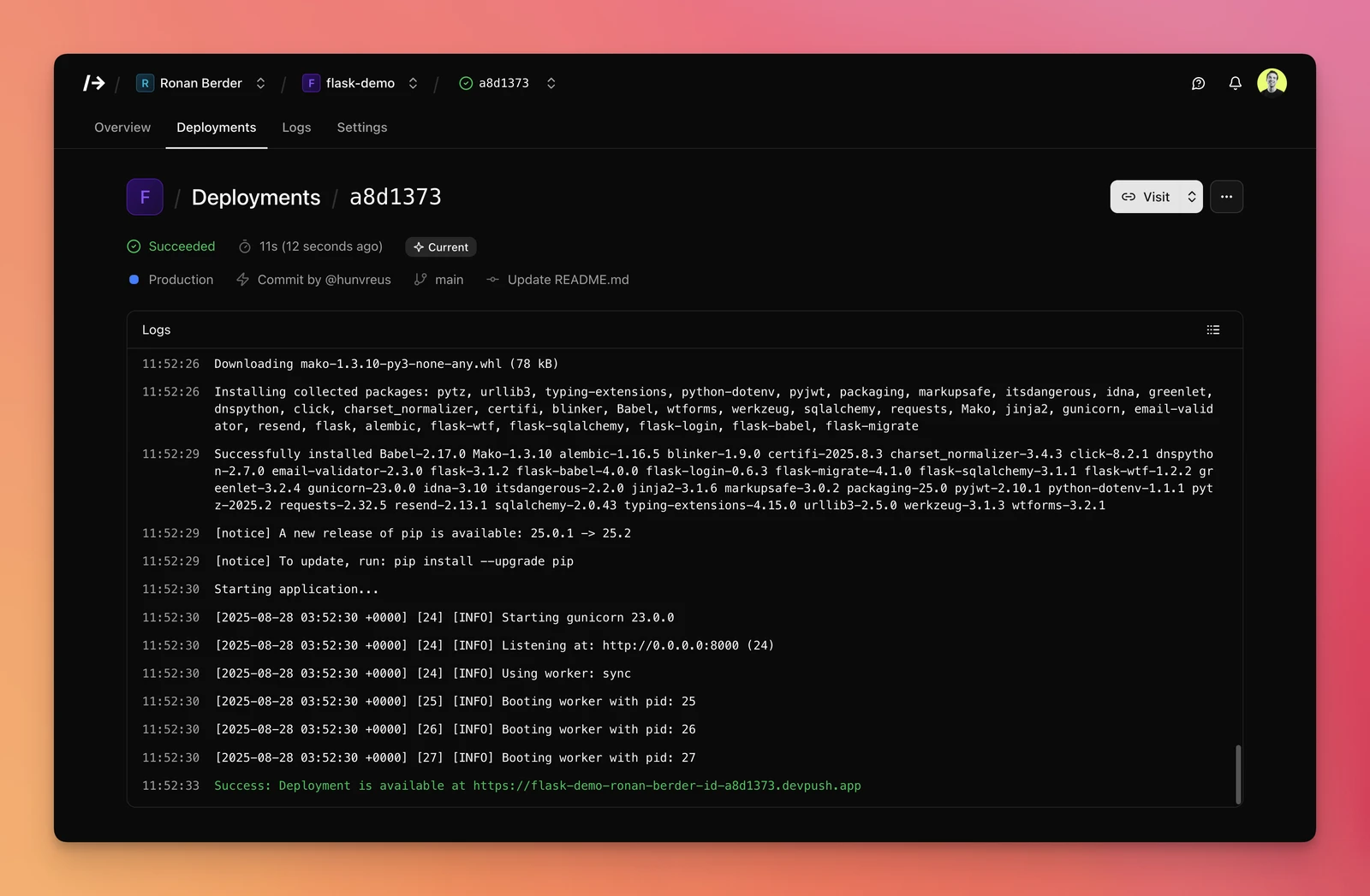 /dev/push screenshot 1