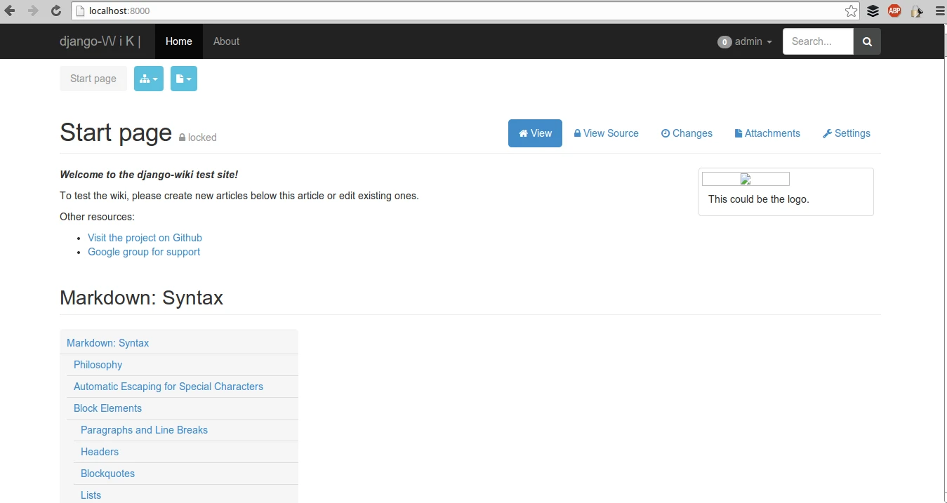 django-wiki screenshot 1