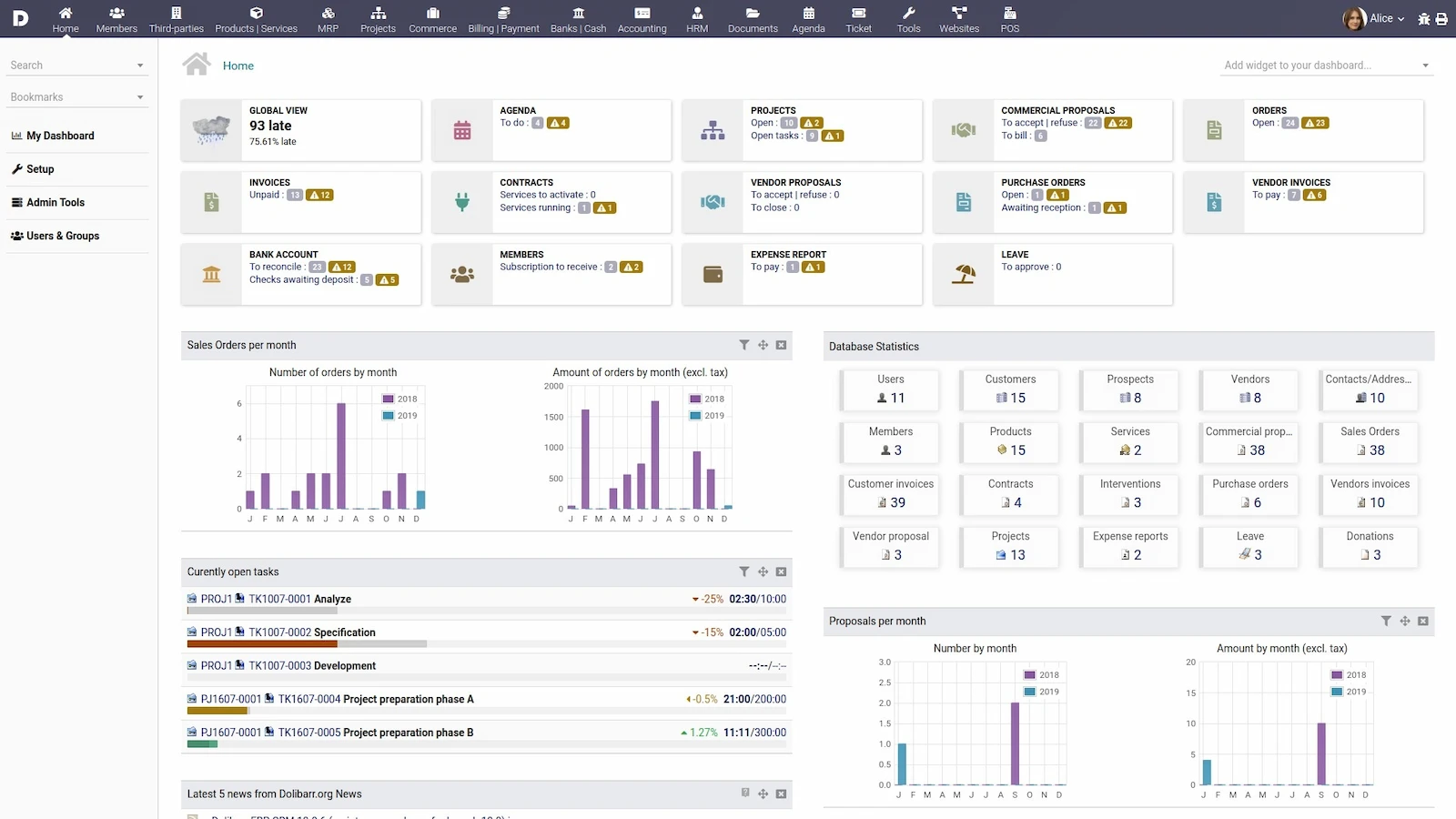 Dolibarr screenshot 1
