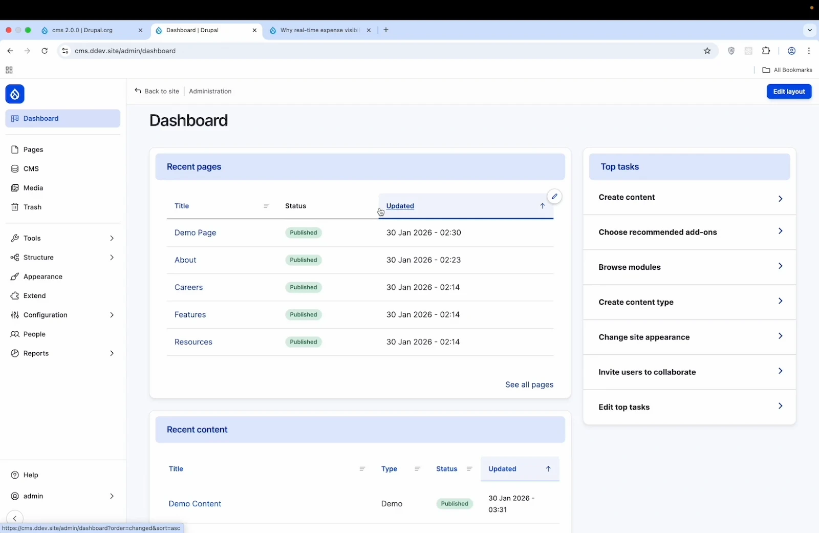 Drupal screenshot 1