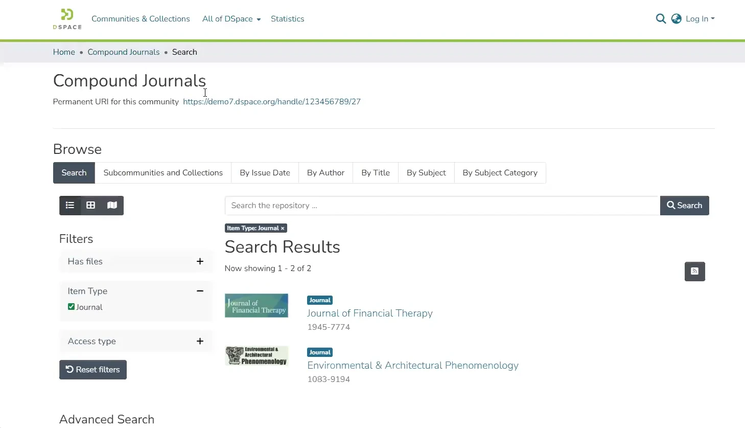 DSpace screenshot 1