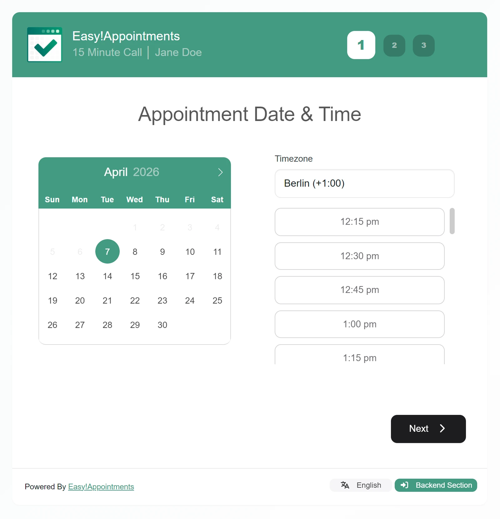 Easy!Appointments screenshot 1