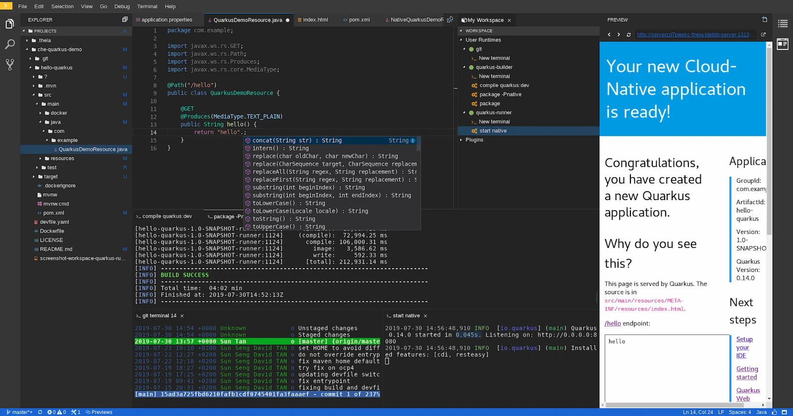 Eclipse Che screenshot 1