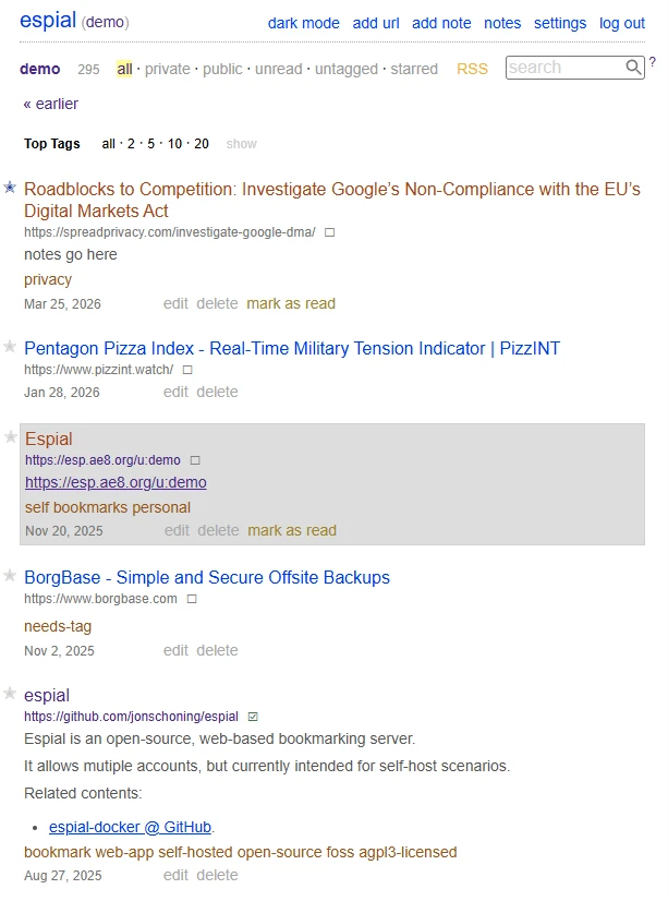 Espial screenshot 1