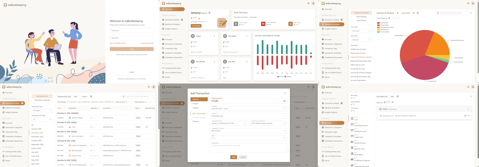 ezBookkeeping screenshot 1