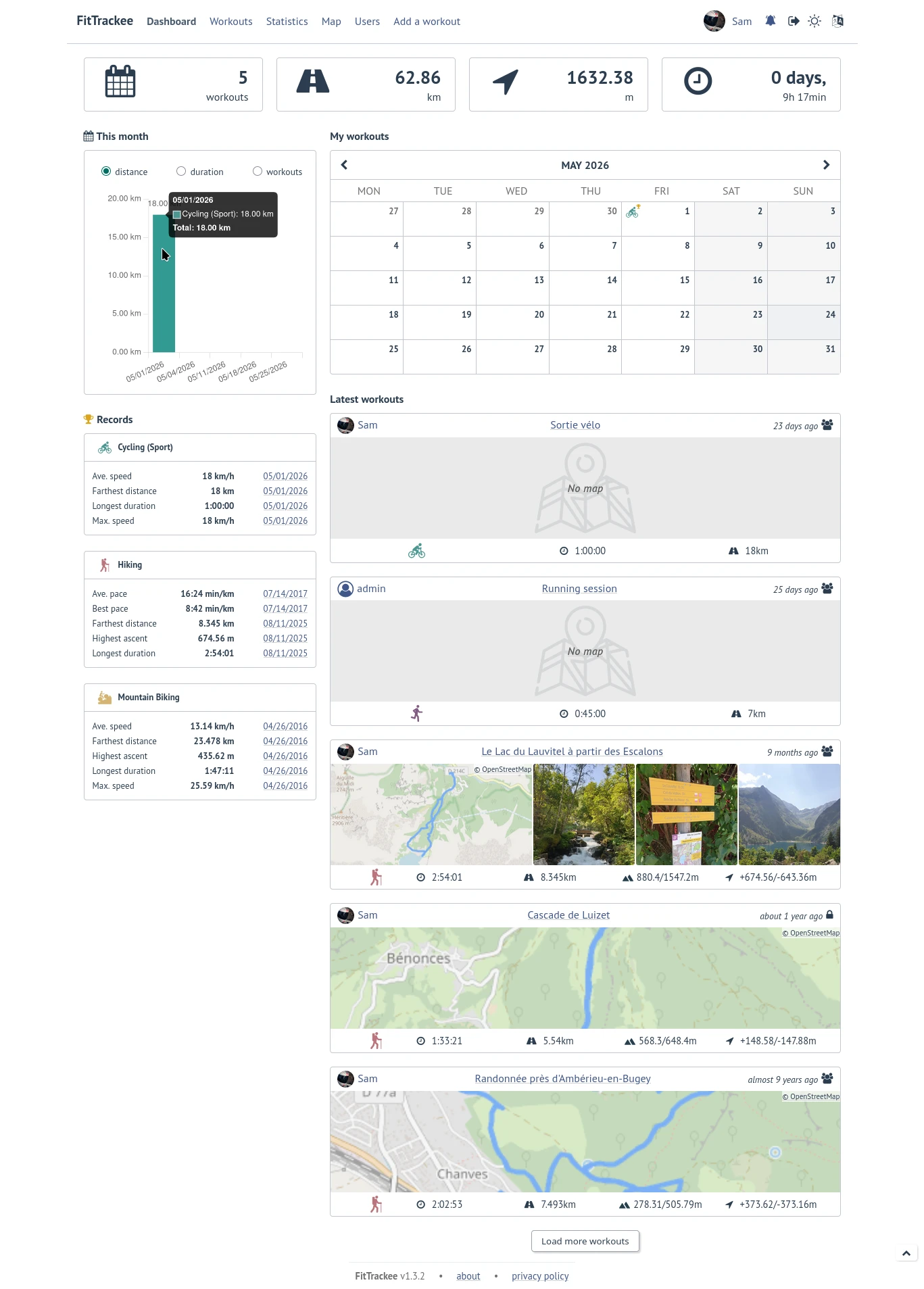 FitTrackee screenshot 1