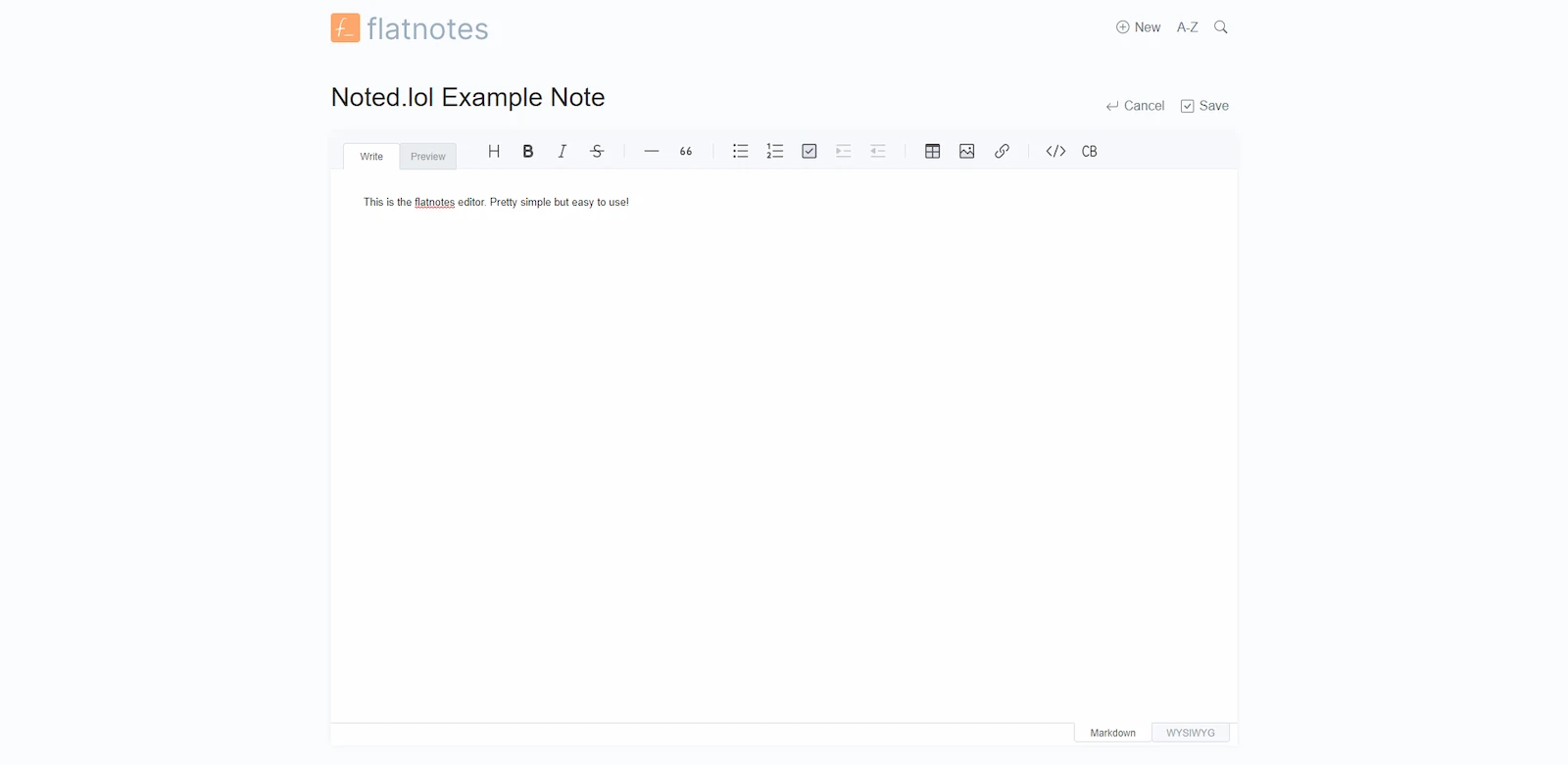 flatnotes screenshot 1