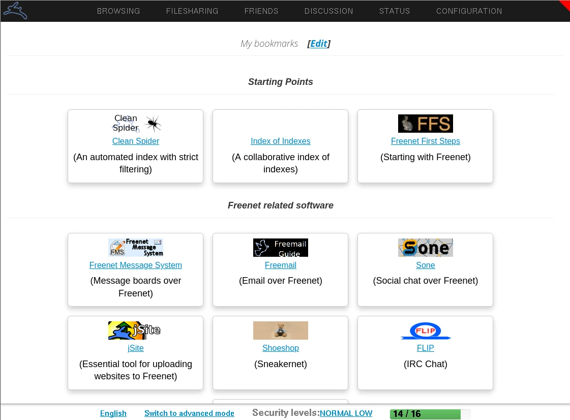Freenet screenshot 1