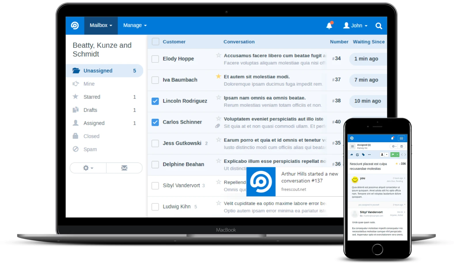 Freescout screenshot 1