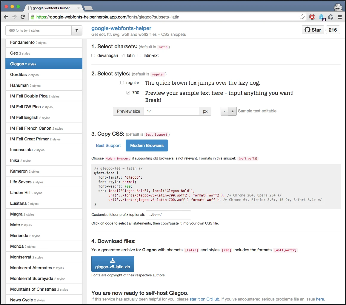google-webfonts-helper screenshot 1