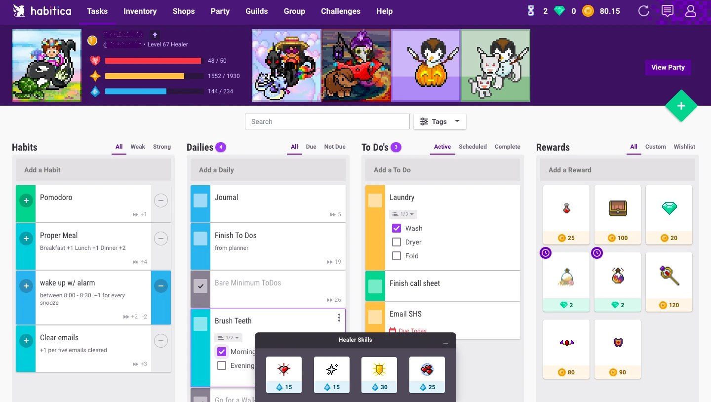 Habitica screenshot 1