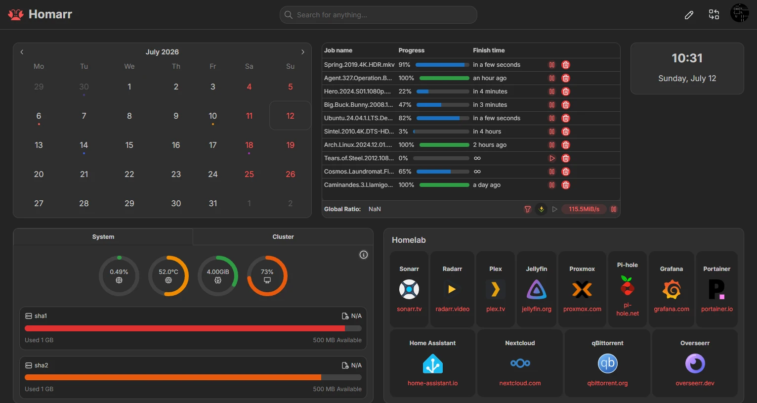 Homarr screenshot 1