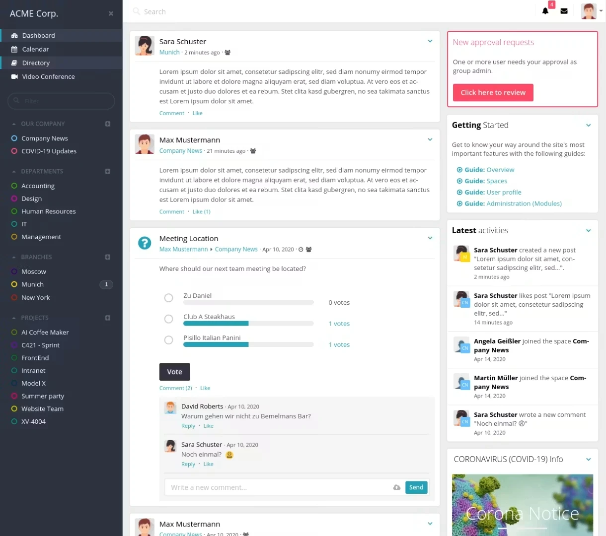 HumHub screenshot 1