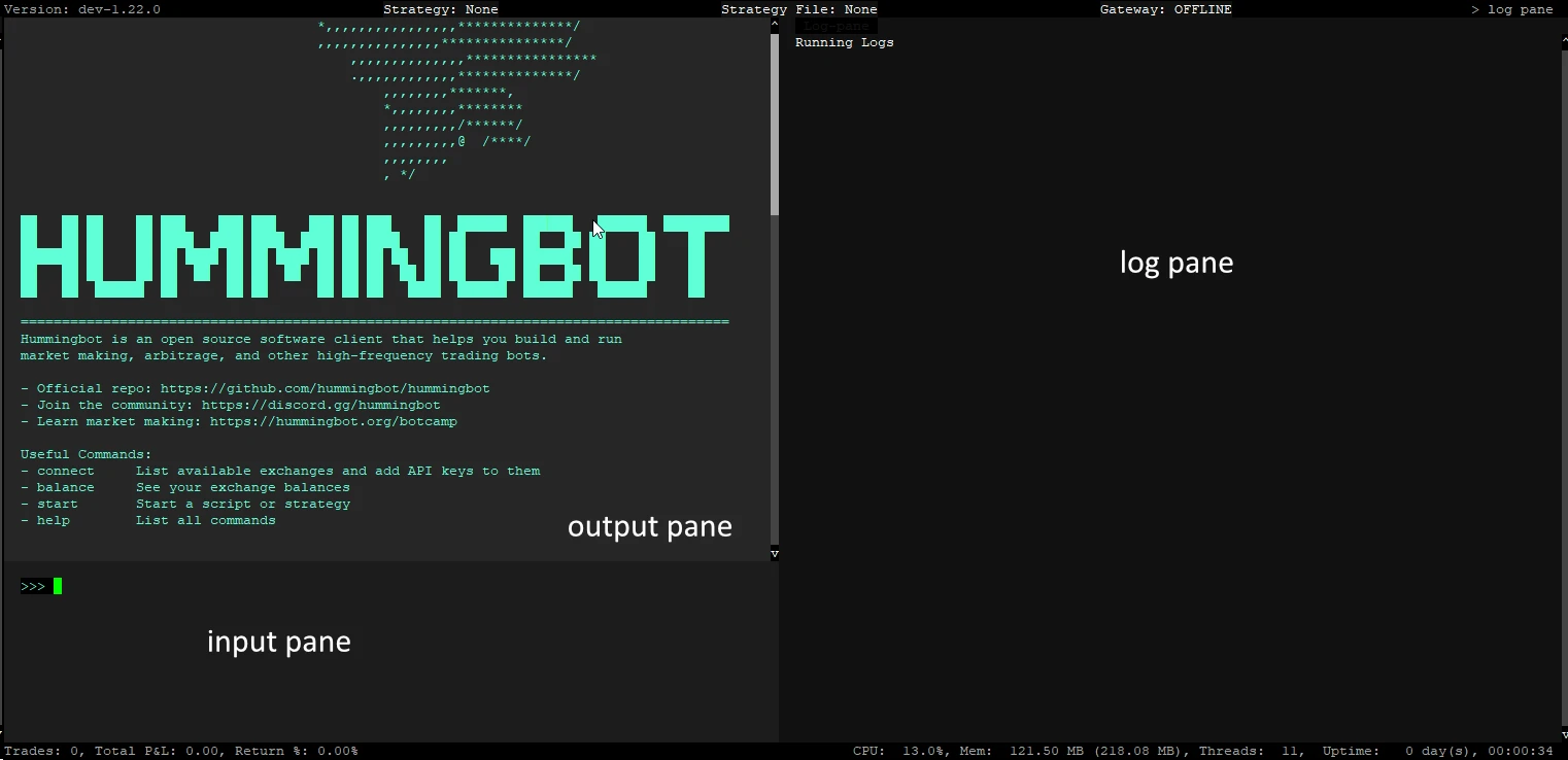 Hummingbot screenshot 1