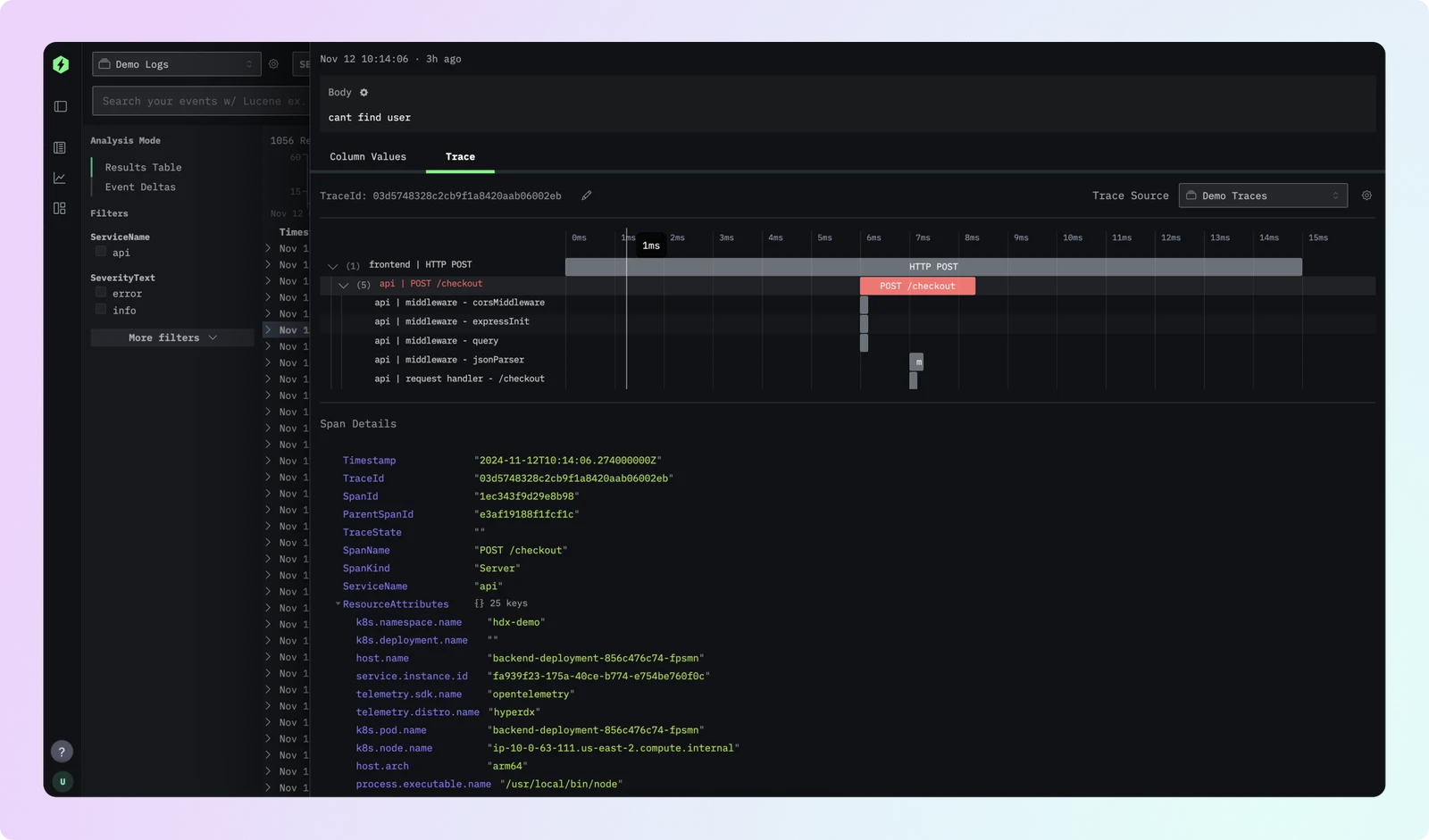 HyperDX screenshot 1