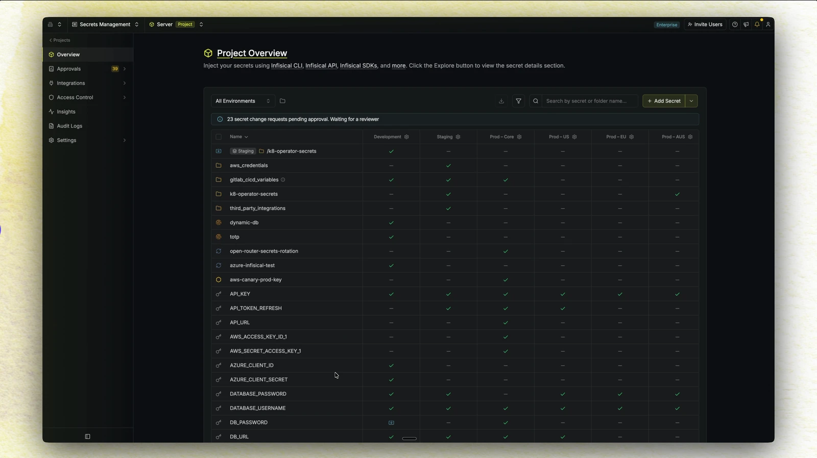 Infisical screenshot 1