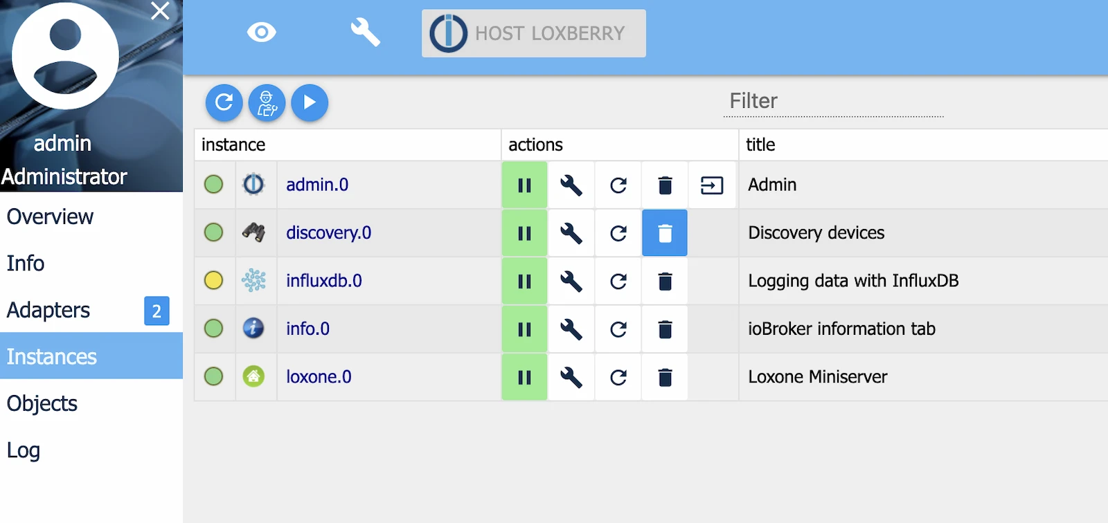 ioBroker screenshot 1