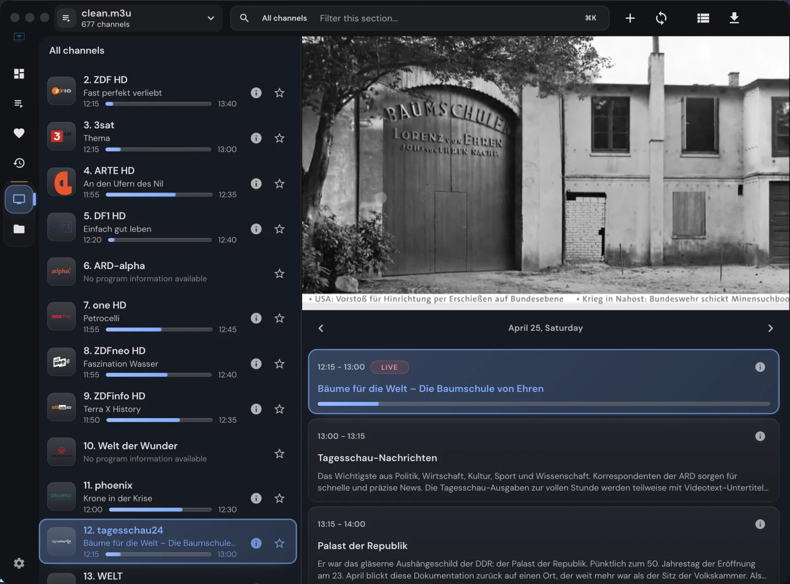 IPTVnator screenshot 1