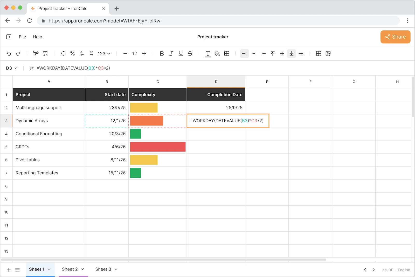 IronCalc screenshot 1