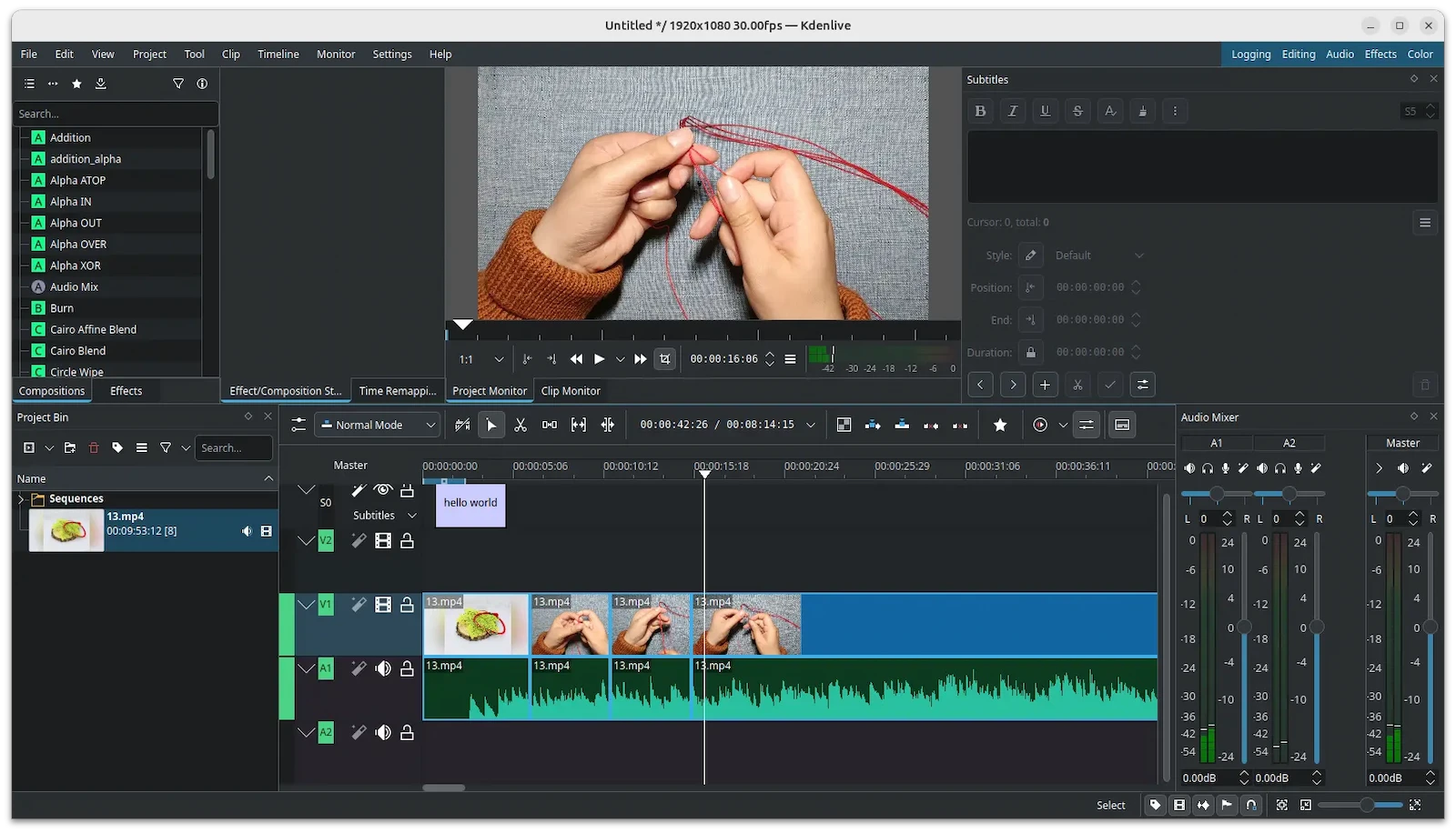Kdenlive screenshot 1