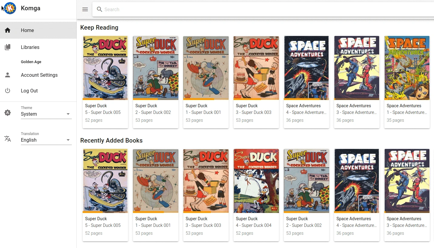 Komga screenshot 1