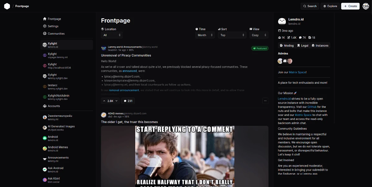 Lemmy screenshot 1