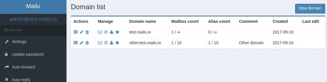 Mailu screenshot 1