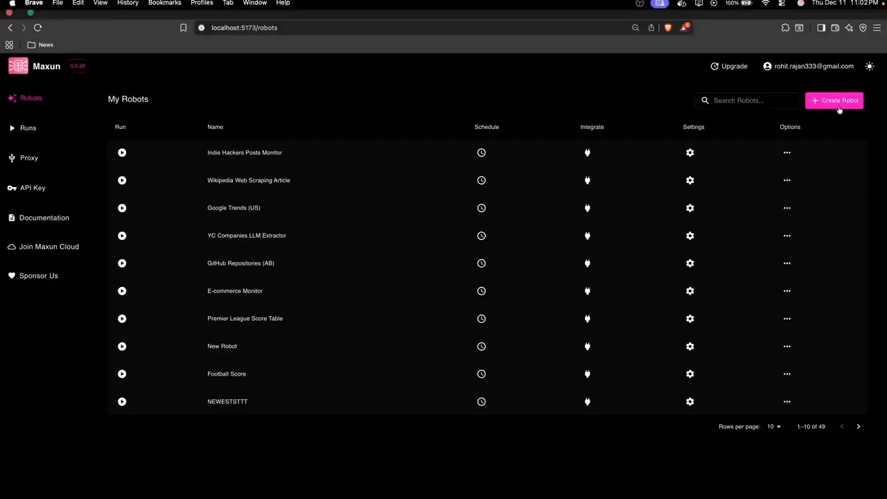 Maxun screenshot 1