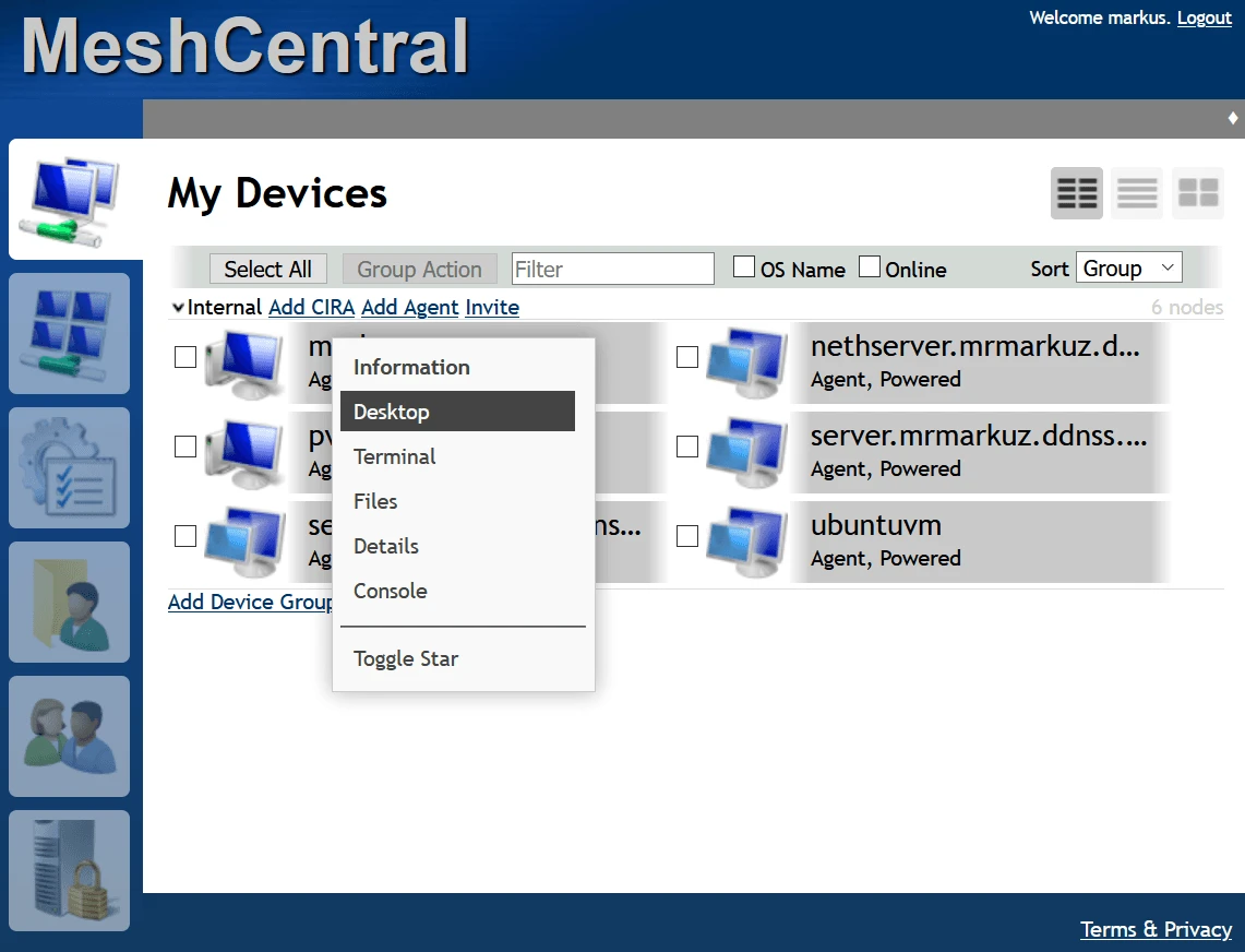 MeshCentral screenshot 1
