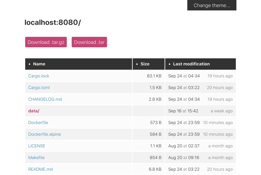 miniserve screenshot 1