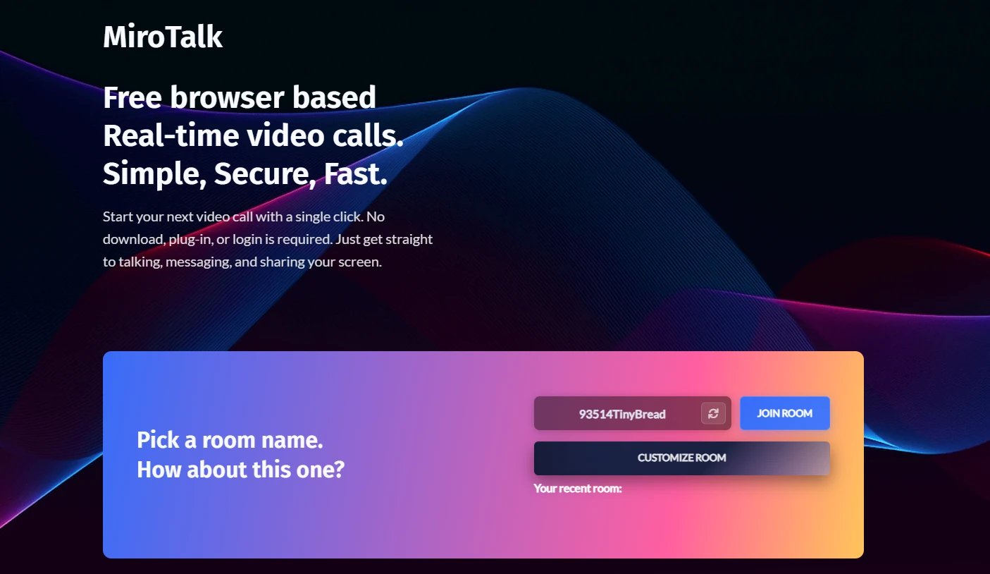 MiroTalk P2P screenshot 1
