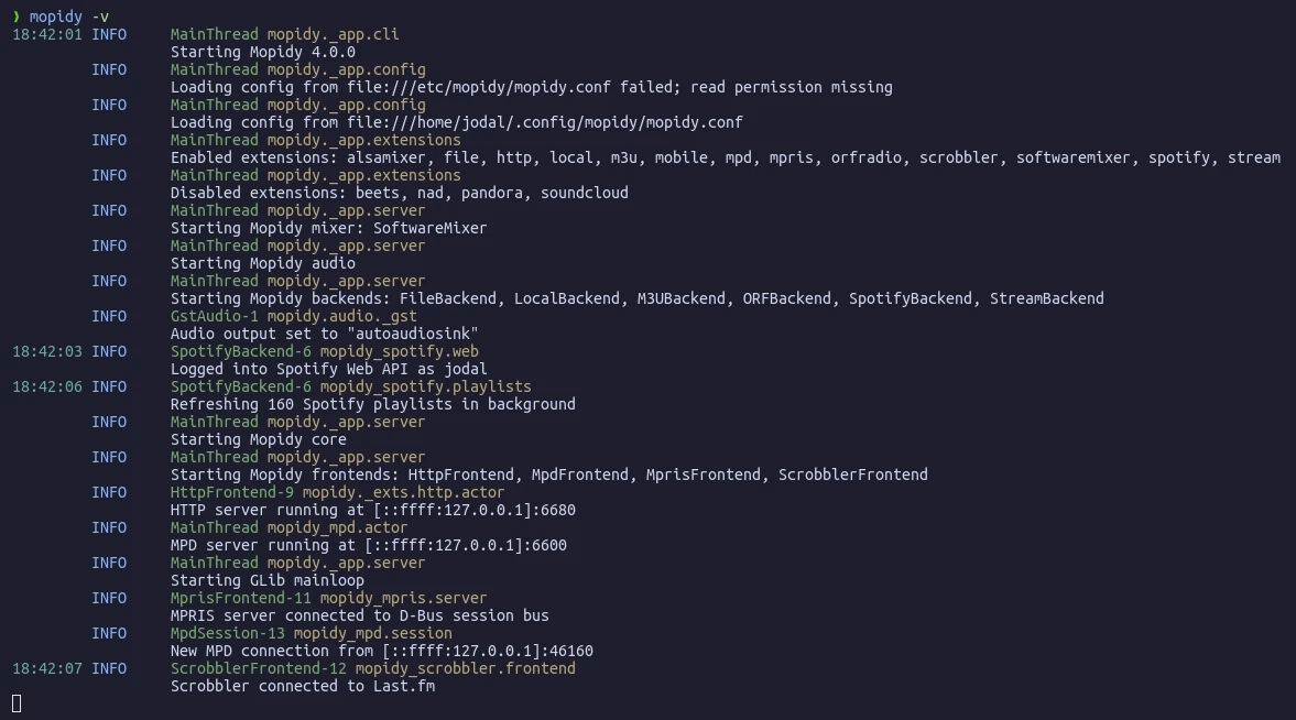 Mopidy screenshot 1
