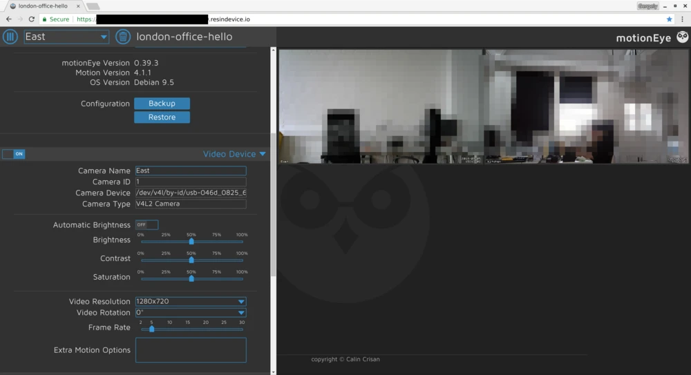 motionEye screenshot 1